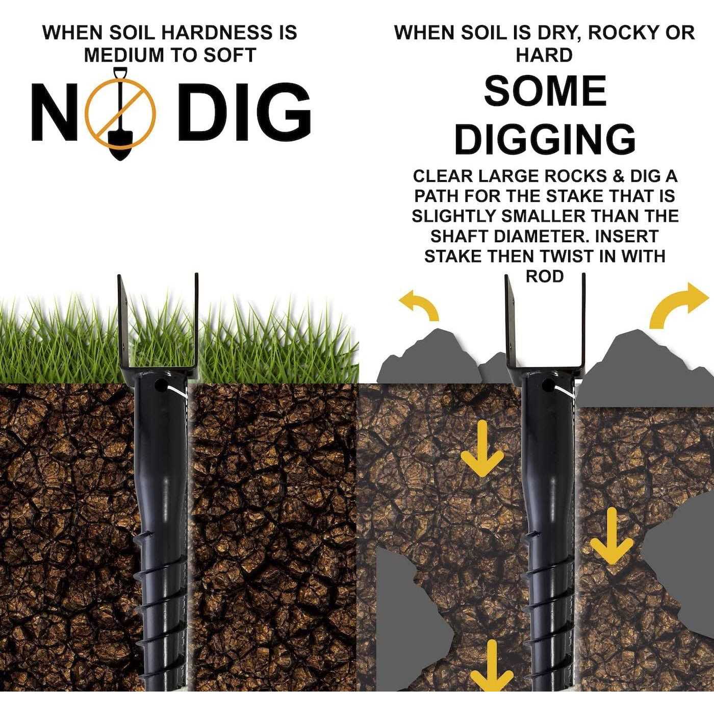United Premium No Dig Ground Anchor U-Model Screw in Post Stake - Image 5