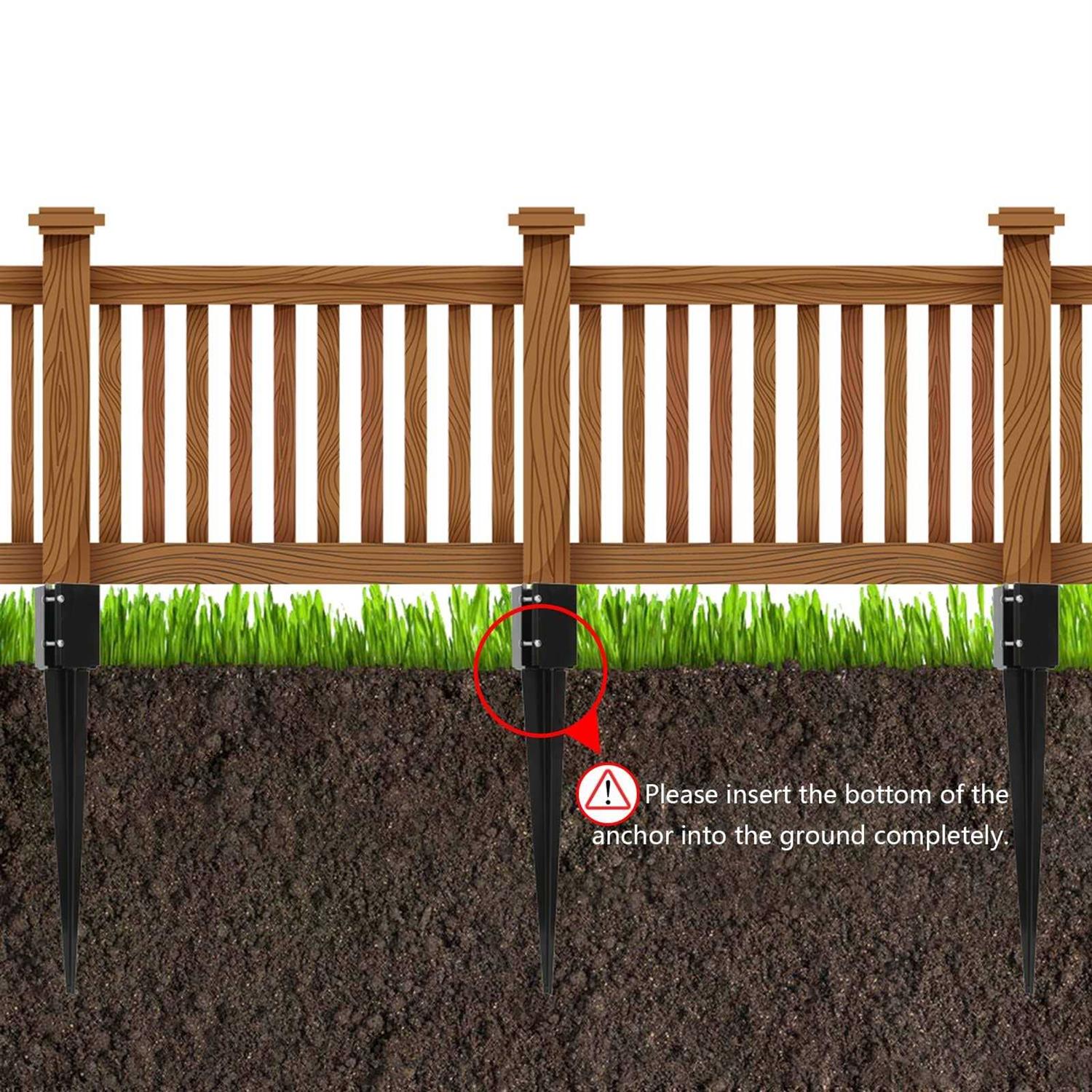 Gtongoko Fence Post Anchor Ground Spike Powder Coated 4 x 4 Inches Outer Diameter - Image 4