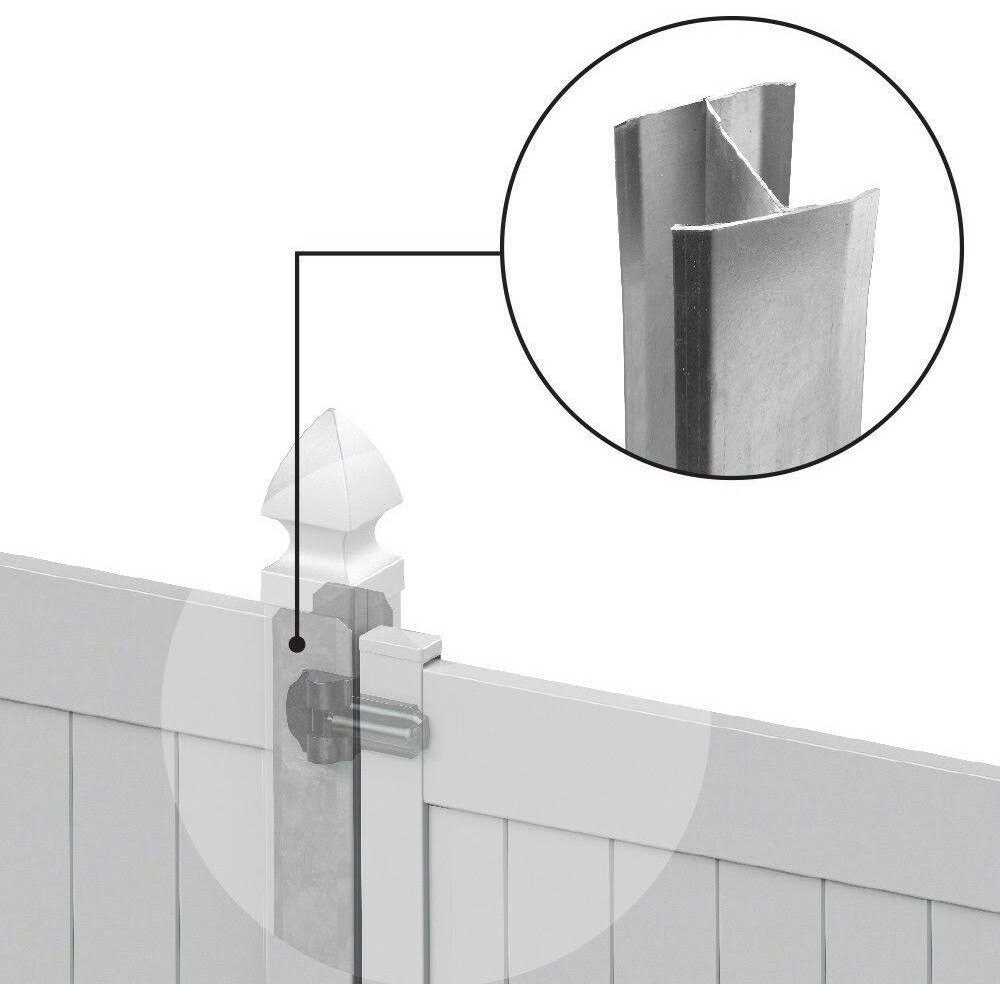 Barrette Outdoor Living 5 in. x 5 in. x 106 in. Aluminum Insert Fence Post Insert - Image 4