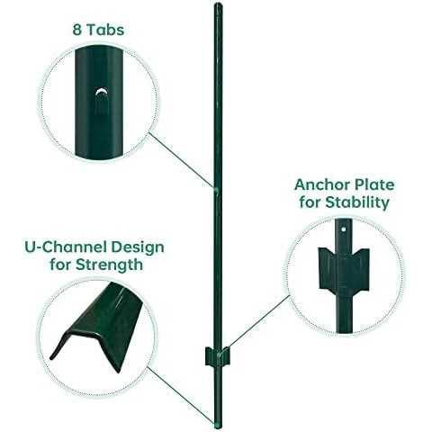 Jantens 12 Pack Metal Fence Post Sturdy Duty U Post - Image 4