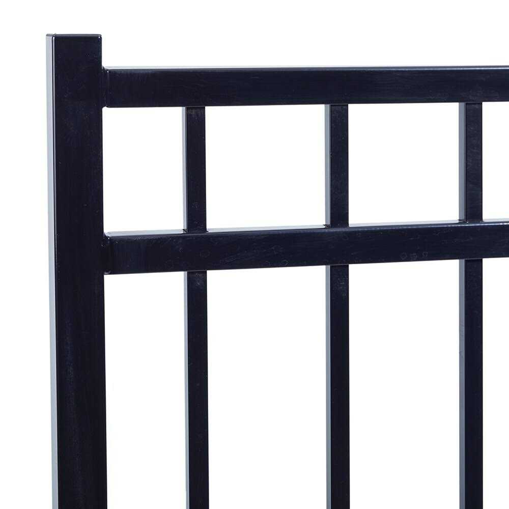 Fortress Building Products Versai 4-ft H x 5-ft W Gloss Black Powder-coated Galvanized Steel Spaced Picket Flat-top Privacy Walk-thru Fence Gate - Image 4