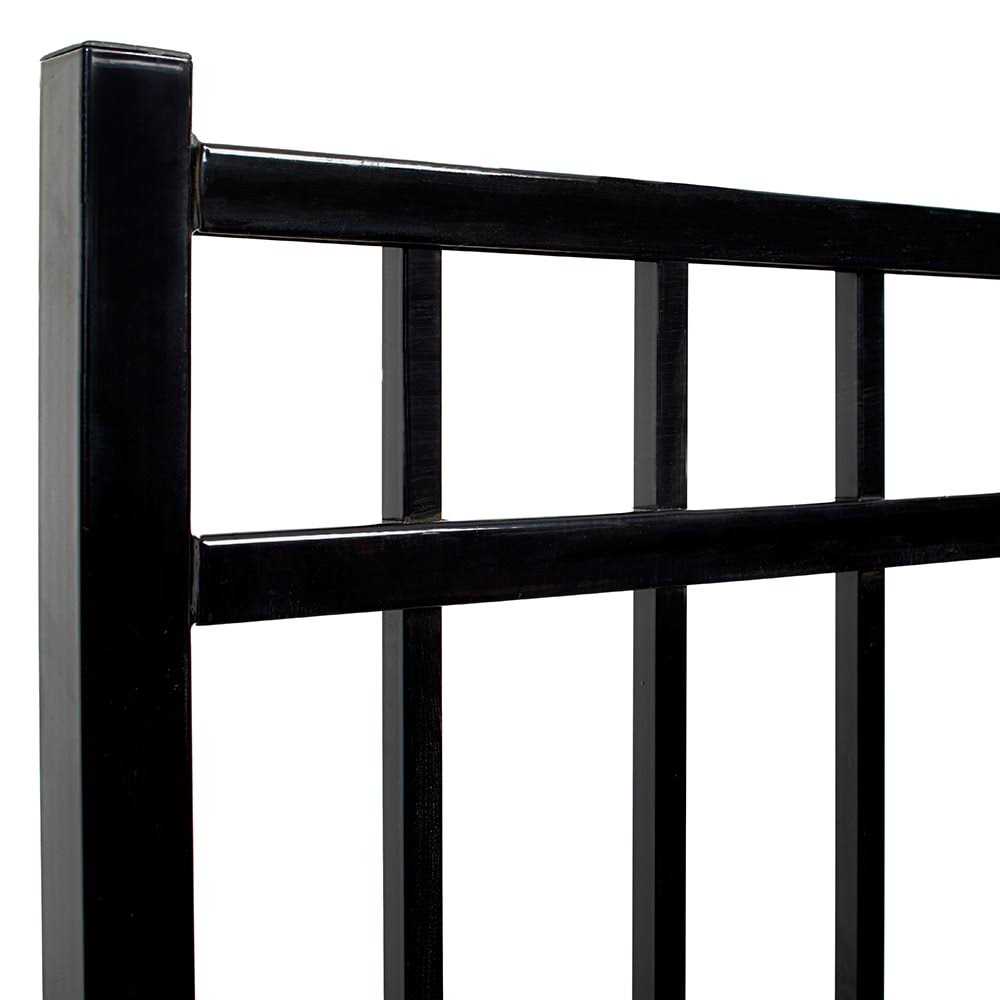 Fortress Building Products Versai 4-ft H x 5-ft W Gloss Black Powder-coated Galvanized Steel Spaced Picket Flat-top Privacy Walk-thru Fence Gate - Image 3