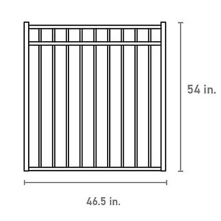 Fortress Building Products Versai 4-ft H x 5-ft W Gloss Black Powder-coated Galvanized Steel Spaced Picket Flat-top Privacy Walk-thru Fence Gate - Image 4