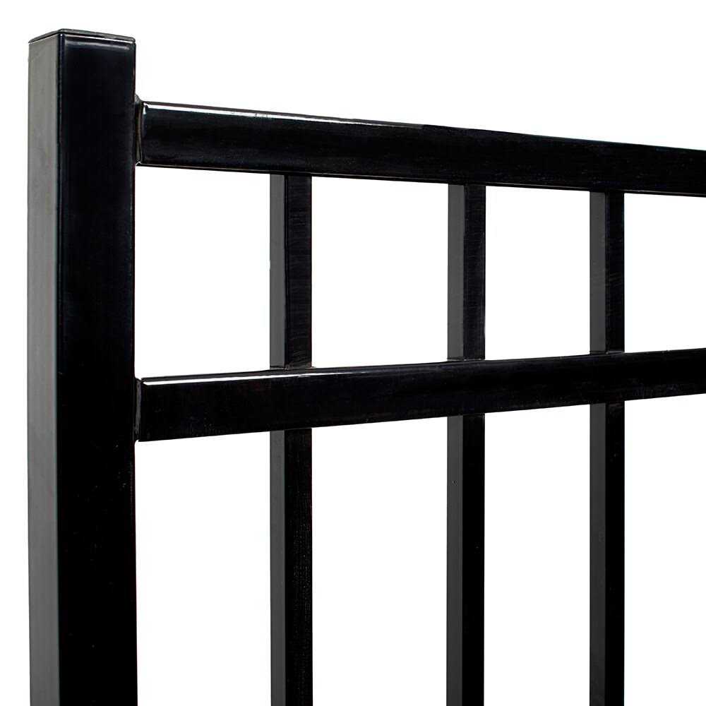 Fortress Building Products Versai 4-ft H x 5-ft W Gloss Black Powder-coated Galvanized Steel Spaced Picket Flat-top Privacy Walk-thru Fence Gate - Image 4