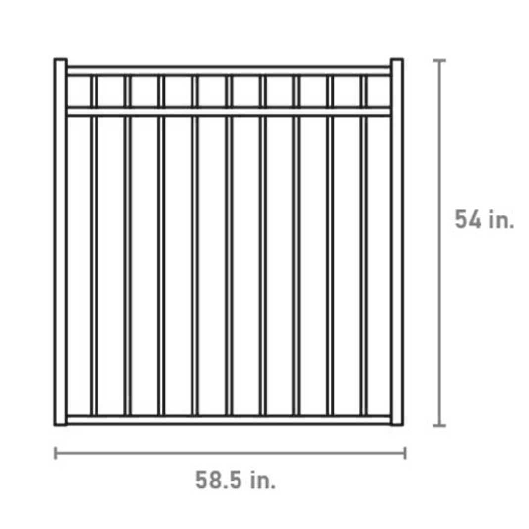 Fortress Building Products Versai 4-ft H x 5-ft W Gloss Black Powder-coated Galvanized Steel Spaced Picket Flat-top Privacy Walk-thru Fence Gate - Image 5