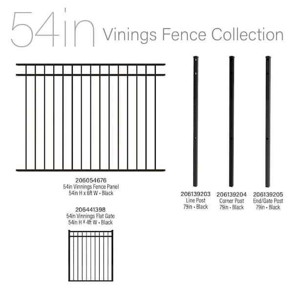 FORGERIGHT Vinings 4 ft. W x H Black Aluminum Pre-Assembled Fence Gate - Image 4