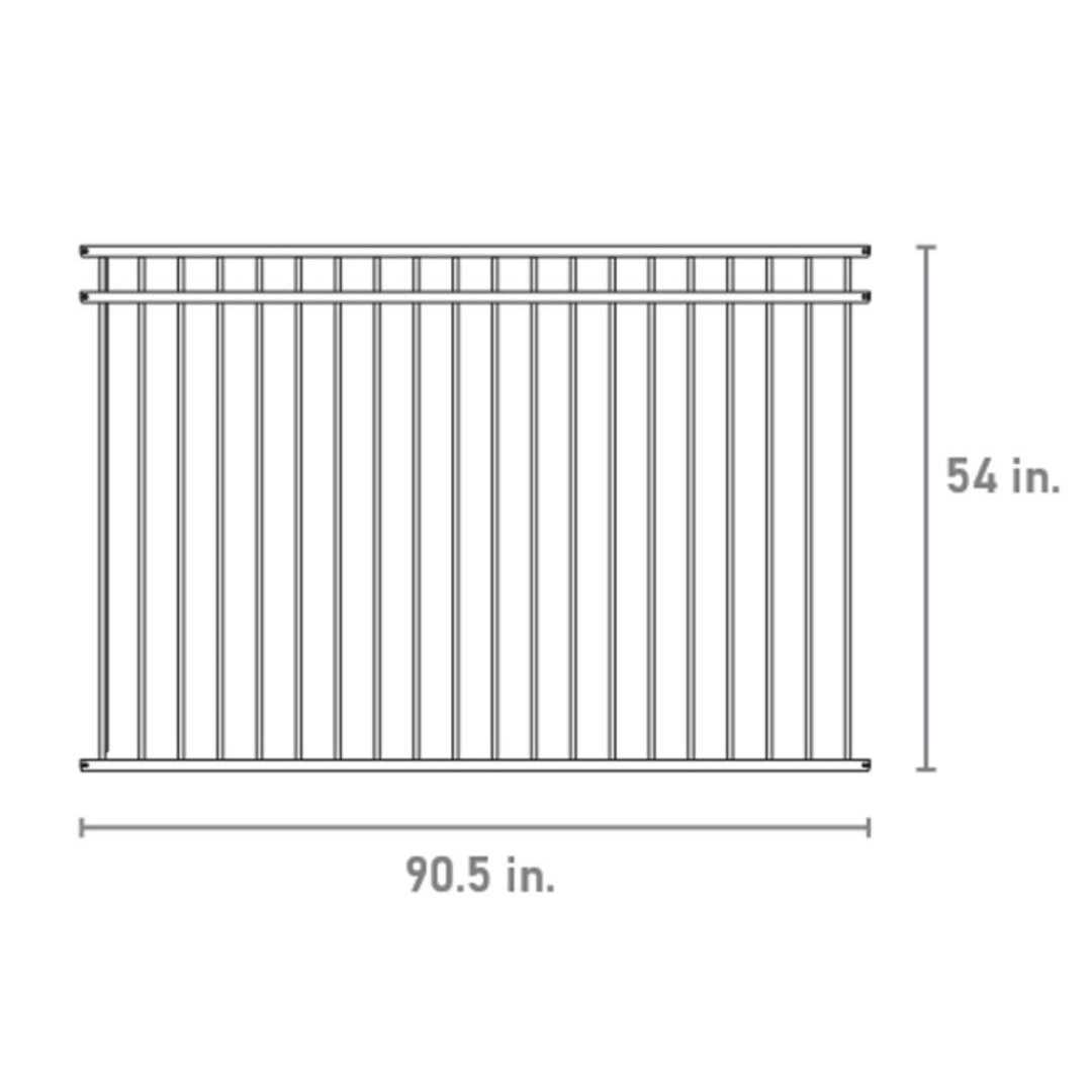 Fortress Versai H x 7.5 ft. W Gloss Black Steel Flat Top Design Fence Panel - Image 5
