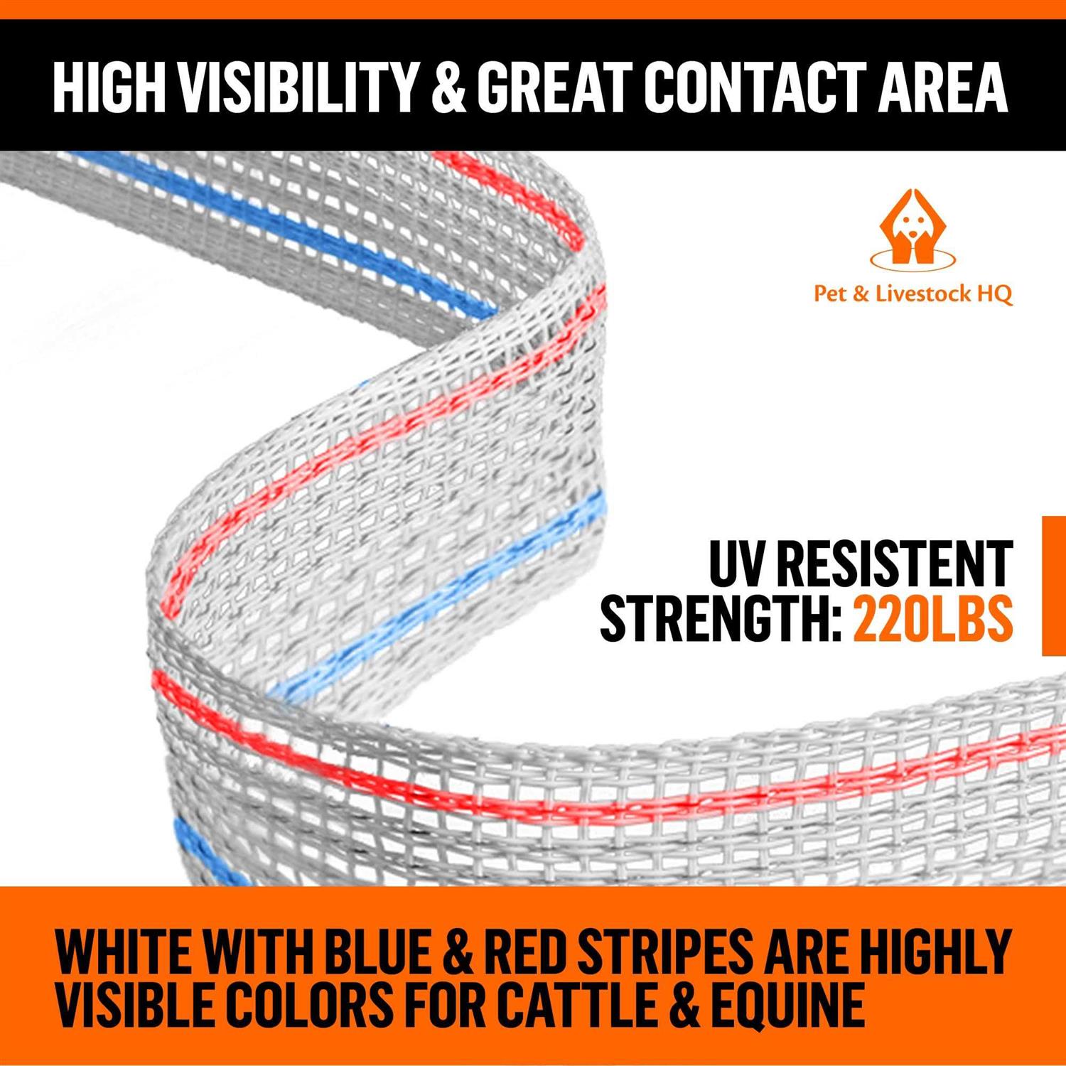 Electric Fence Tape for Livestock Polytape Fencing Hot Wire with High Visibility - Image 3