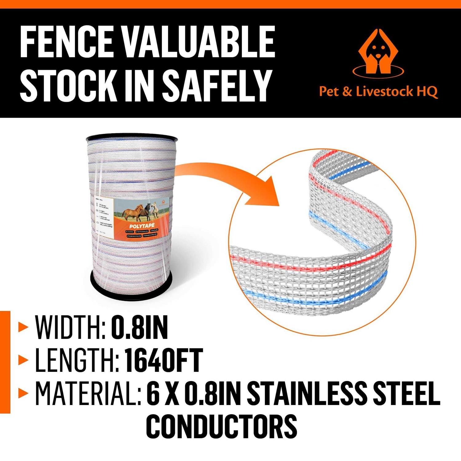 Electric Fence Tape for Livestock Polytape Fencing Hot Wire with High Visibility - Image 4