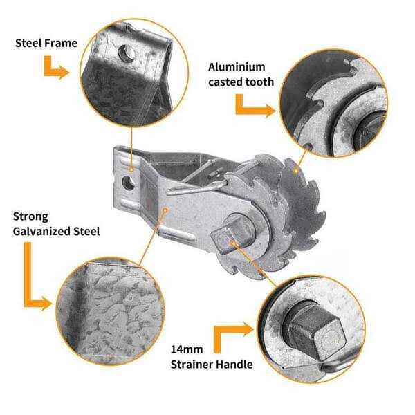 Fence Shock Silver Electric Fence Wire Strainer - Image 3