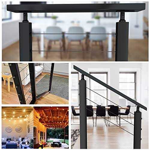 MUZATA 1/8 Black Wire Rope T316 Stainless Steel Marine Grade for Indoor Interior Cable Railing Aircraft Stair Deck Fencing 7x7 Strand DIY - Image 3