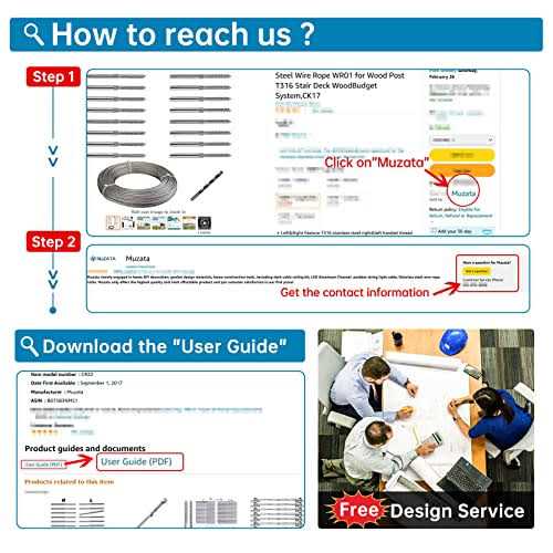 MUZATA 1/8 Black Wire Rope T316 Stainless Steel Marine Grade for Indoor Interior Cable Railing Aircraft Stair Deck Fencing 7x7 Strand DIY - Image 4