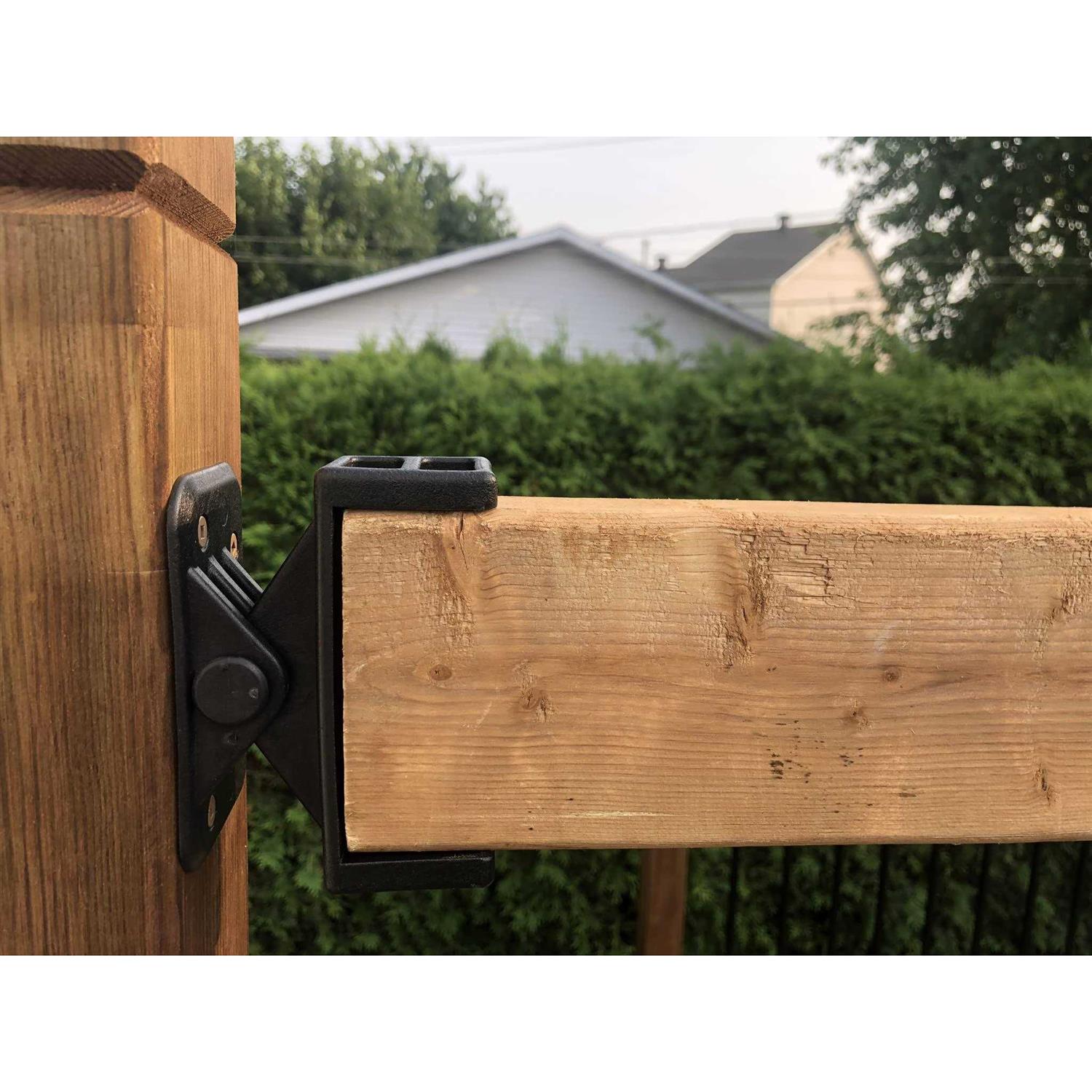 Fence & DECK RITE Adjustable Fence Brackets fits Standard 2x 4 Railings Adjustable up to 35 Degrees. Reinforced Black - Image 3