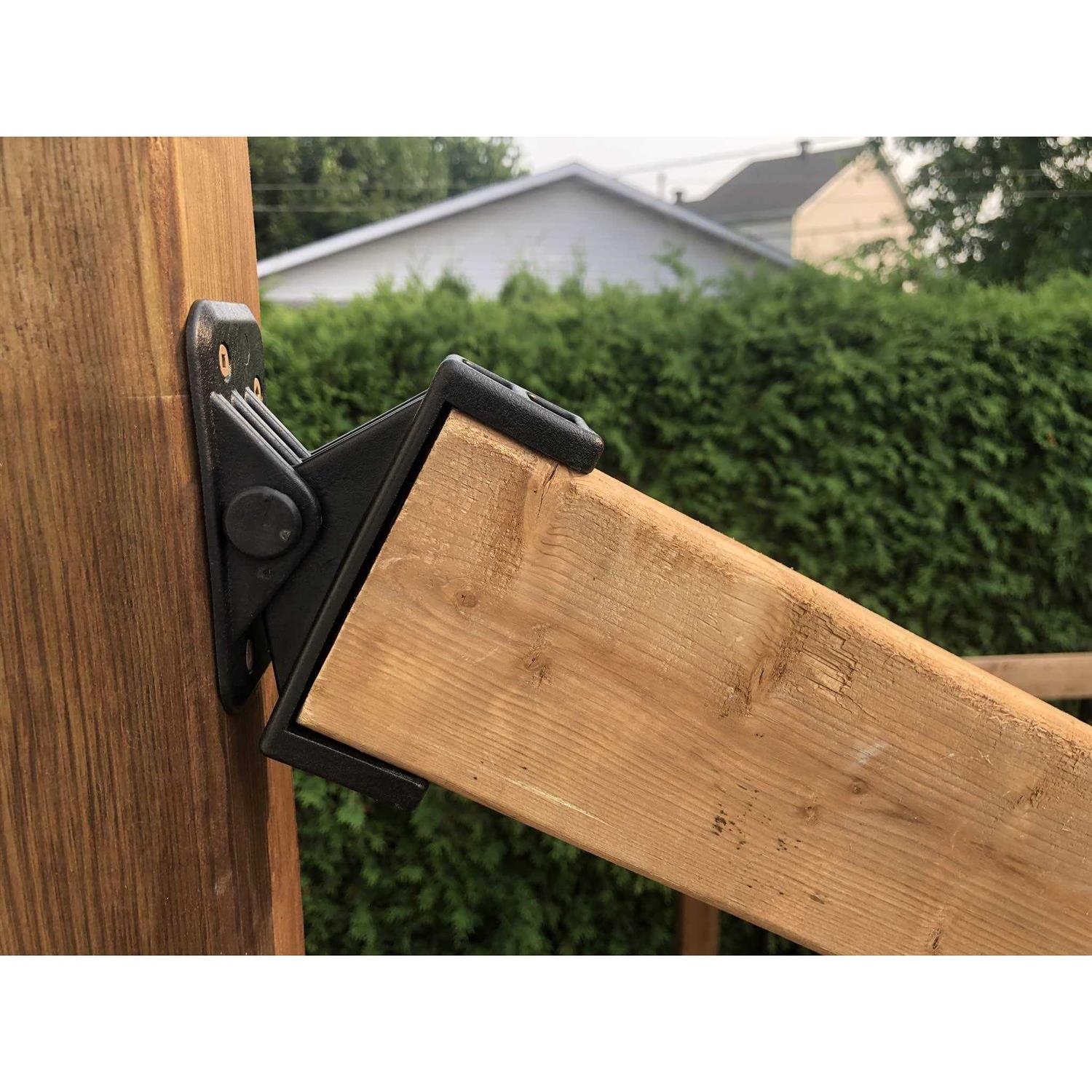 Fence & DECK RITE Adjustable Fence Brackets fits Standard 2x 4 Railings Adjustable up to 35 Degrees. Reinforced Black - Image 4