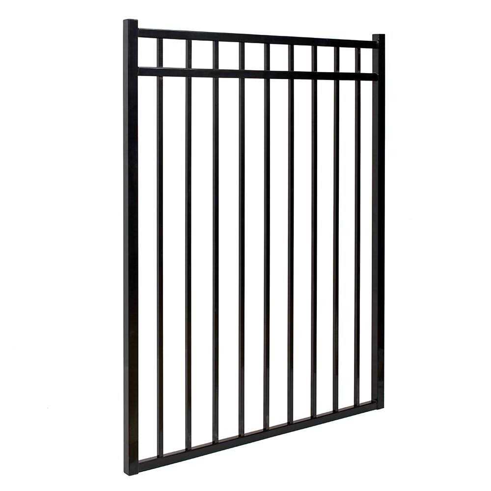 Fortress Building Products Athens Flat Top 4 ft. H Gloss Black Aluminum Fence Gate - Image 4