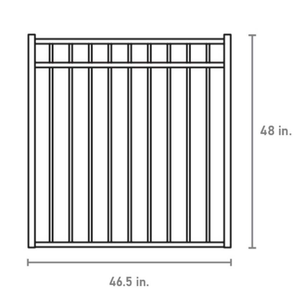Fortress Building Products Athens Flat Top 4 ft. H Gloss Black Aluminum Fence Gate - Image 5