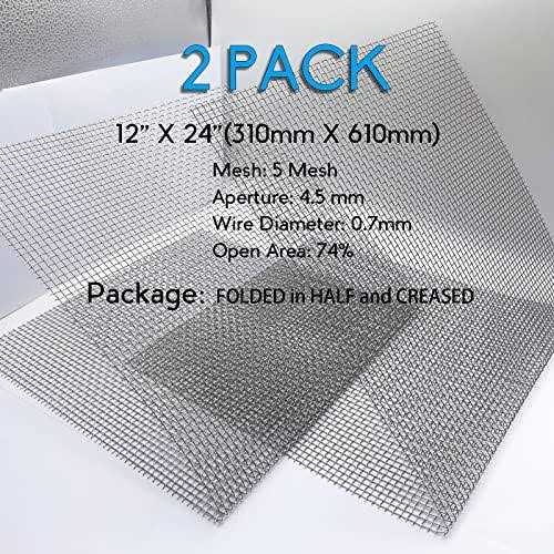 2pack 304 Pretty Sturdy 12” X 24”, 5 Mesh Wire Mesh Screen, Stainless Screen, Mesh Screen Never Rust, Hard and Heat Resisting Wire - Image 3