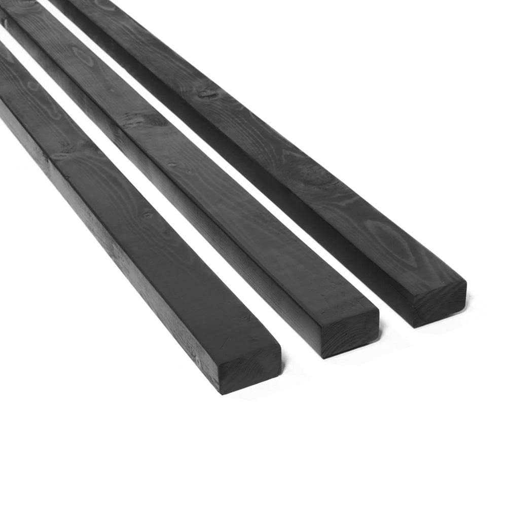Outdoor Essentials 2 in. x 3 in. x 8 ft. Black Stained Pine Fence Panel Backer Rail - Image 5
