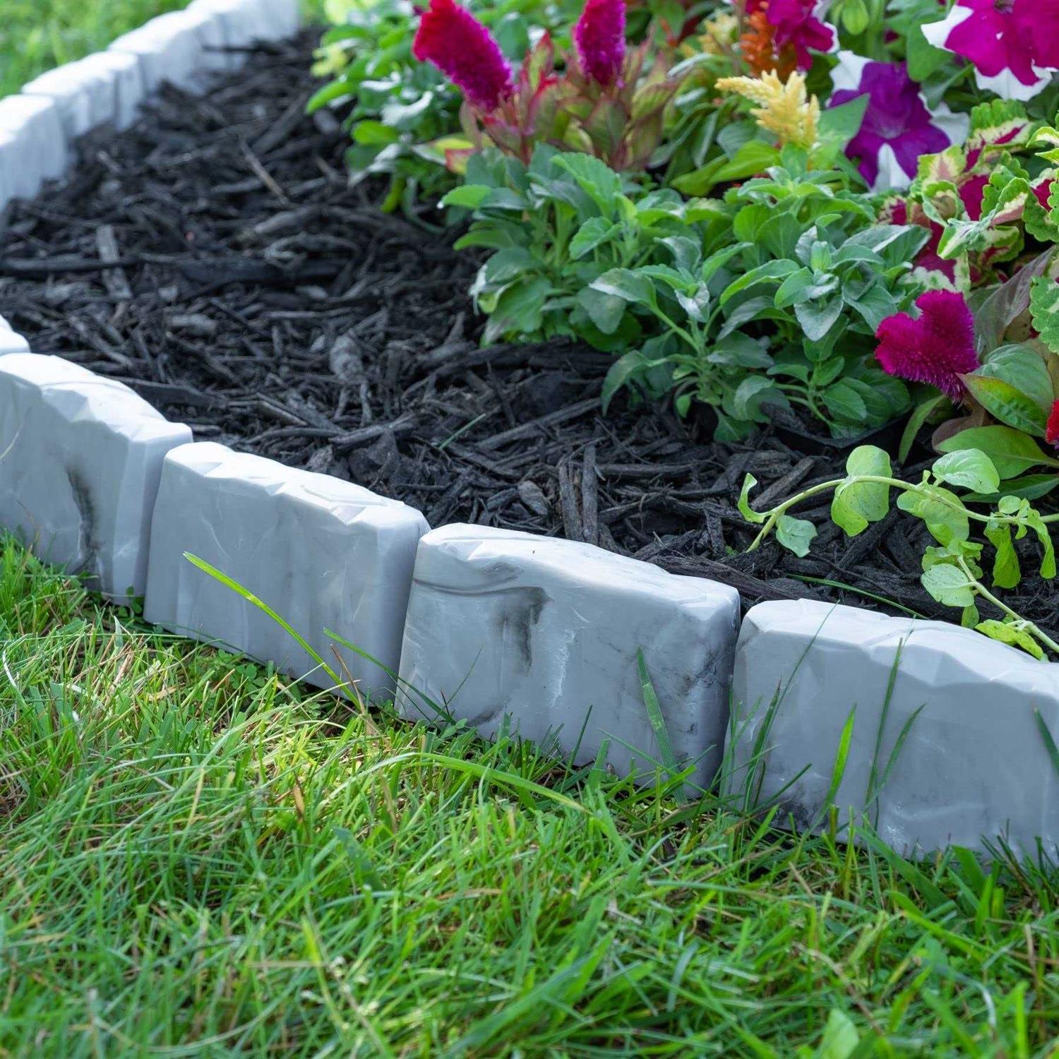 ProFlex Decorative Faux Stone 90 ft. x 2.7 Gray Plastic No-Dig Landscape Edging Kit - Image 3