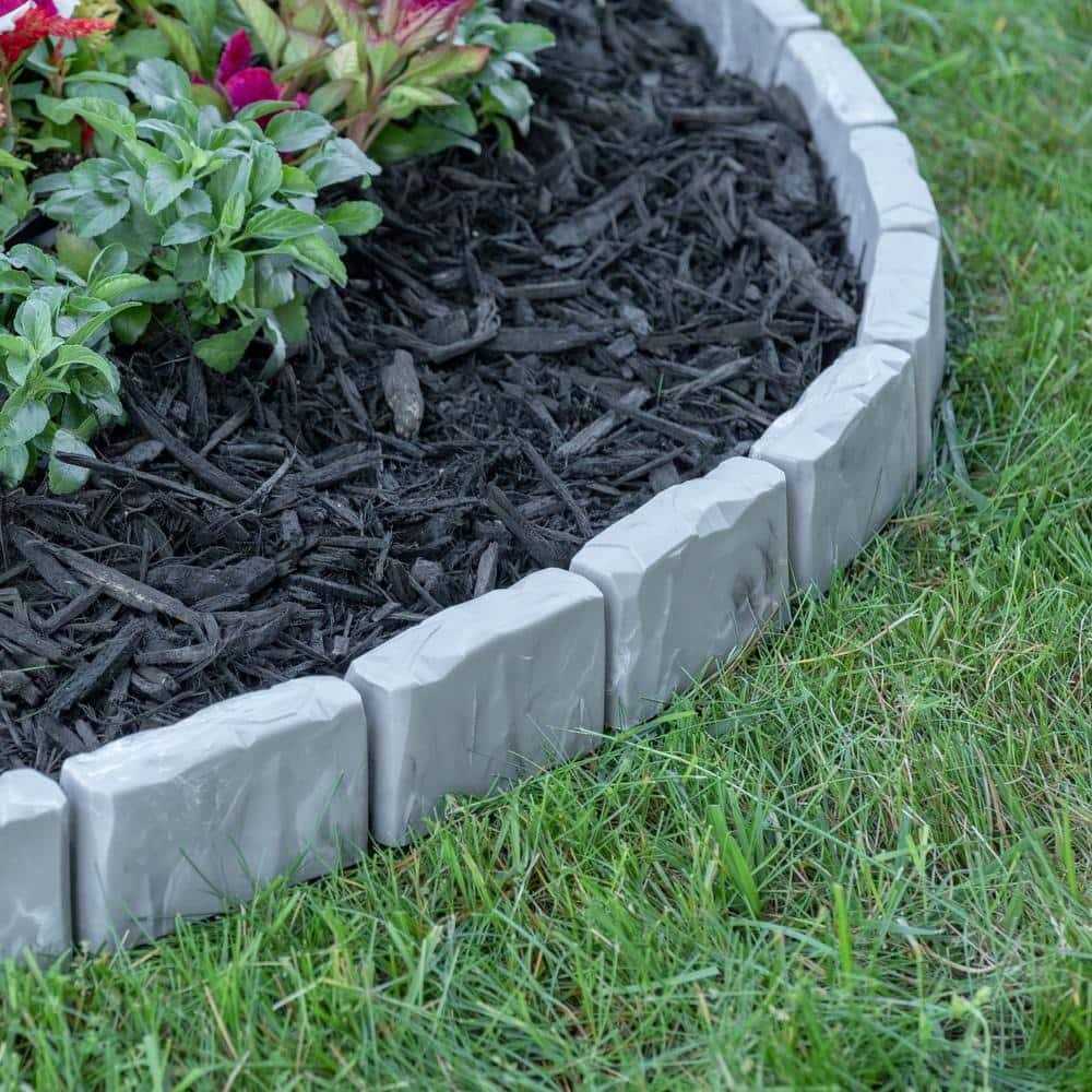 ProFlex Decorative Faux Stone 90 ft. x 2.7 Gray Plastic No-Dig Landscape Edging Kit - Image 4