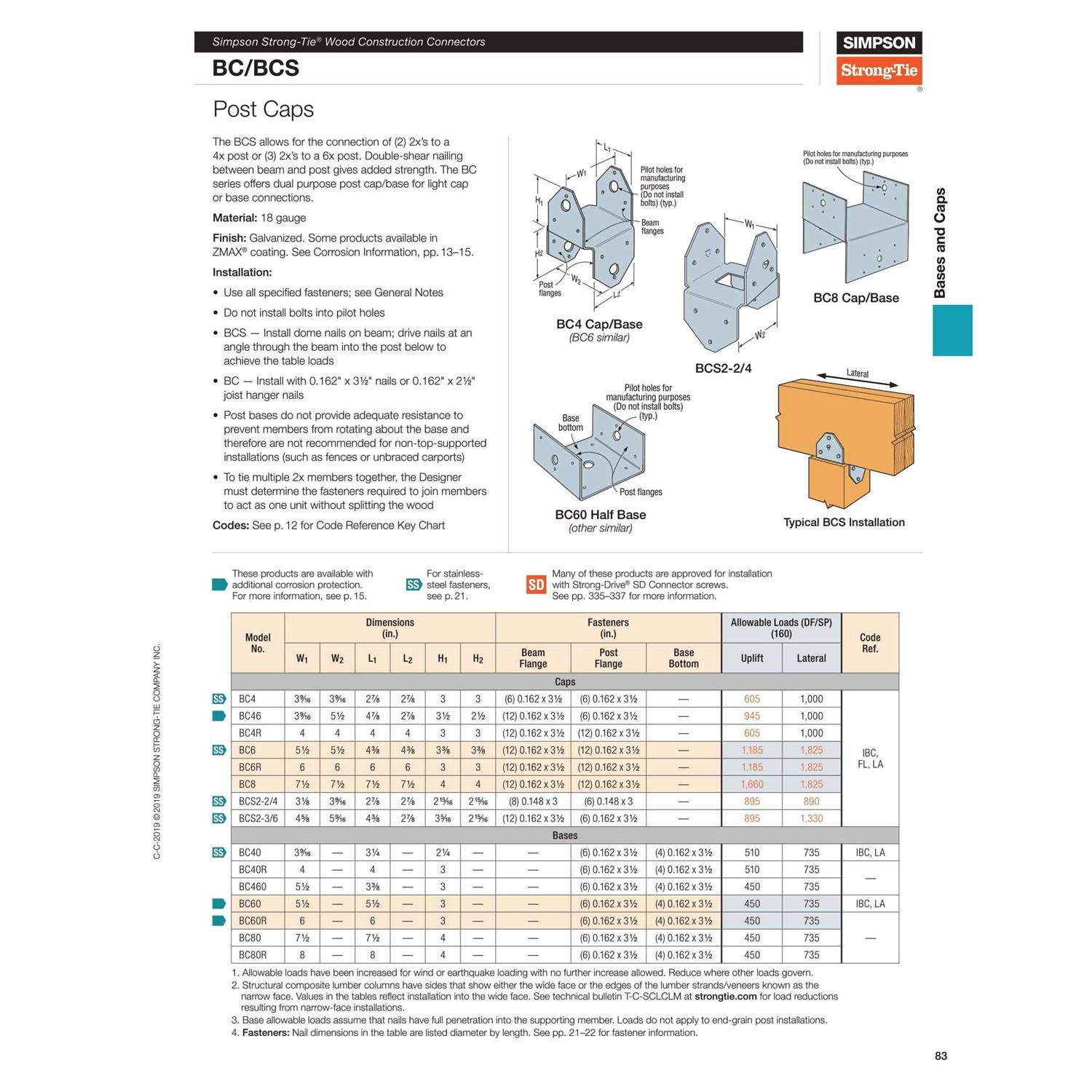 Simpson Strong-Tie BC46 Galvanized Half Base - Image 3