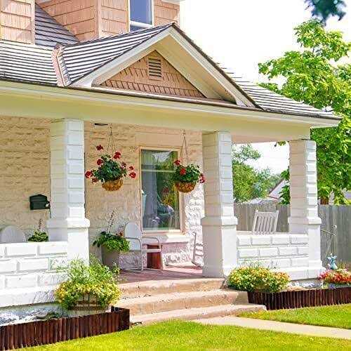 Worth Garden Wooden Short Fence Burnt Wood Finish Outdoor Landscape Edging Flexible Decorative Border - Image 3