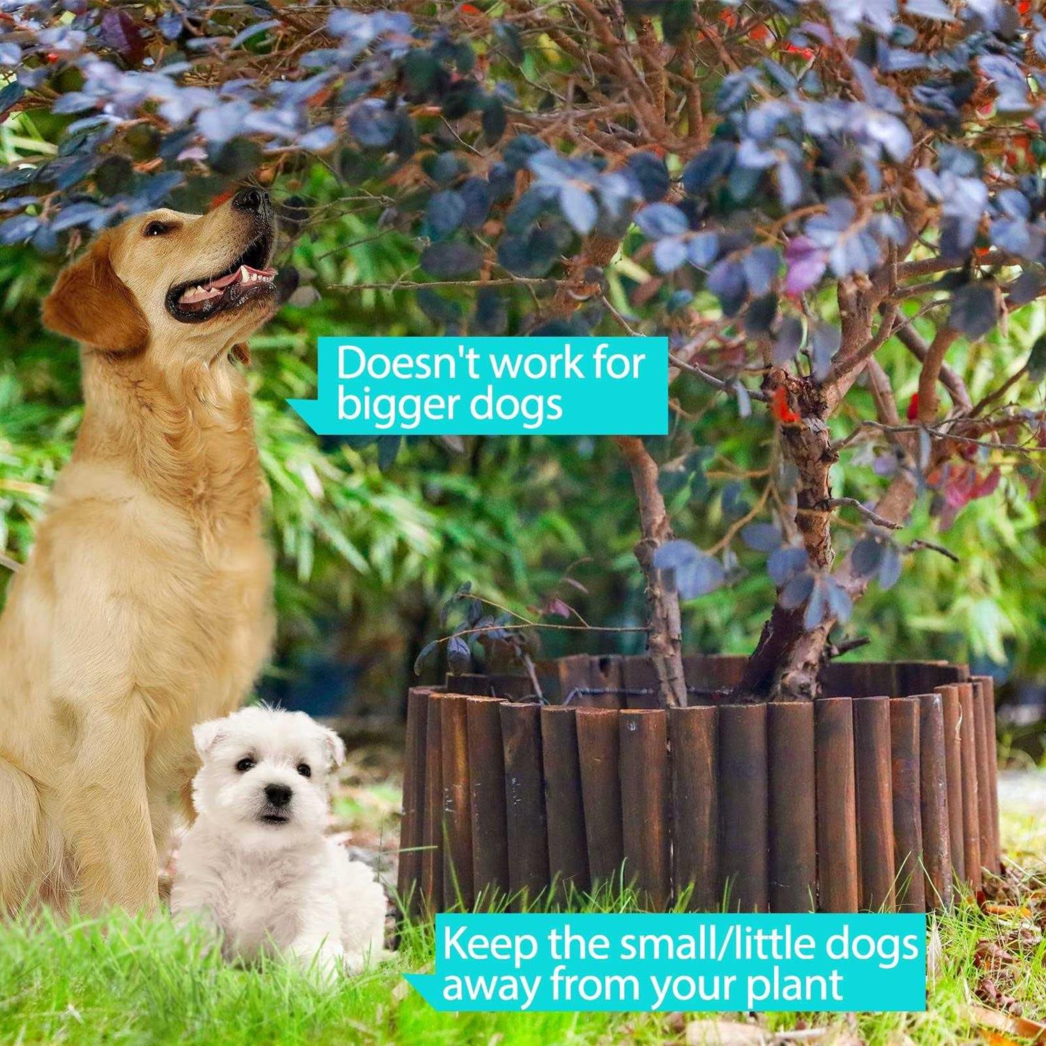 Worth Garden Wooden Short Fence Burnt Wood Finish Outdoor Landscape Edging Flexible Decorative Border - Image 4