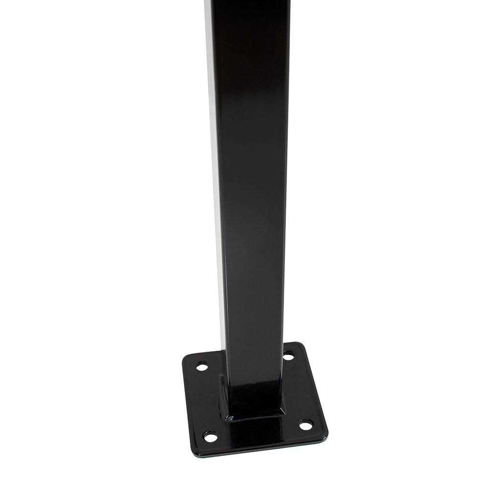 Fortress Versai 2 in. x 2 in. x Gloss Black Steel Fence Post with 5 in. Base Plate - Image 4