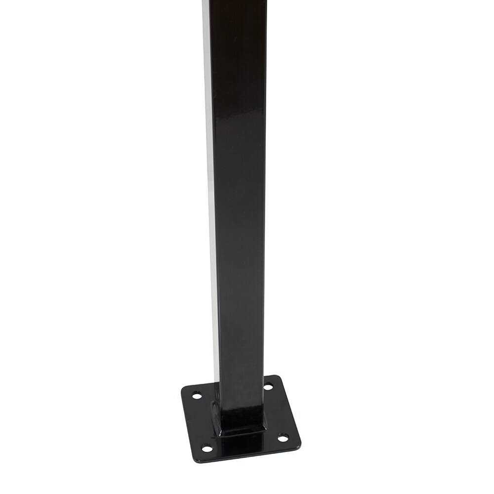 Fortress Versai 2 in. x 2 in. x Gloss Black Steel Fence Post with 5 in. Base Plate - Image 4