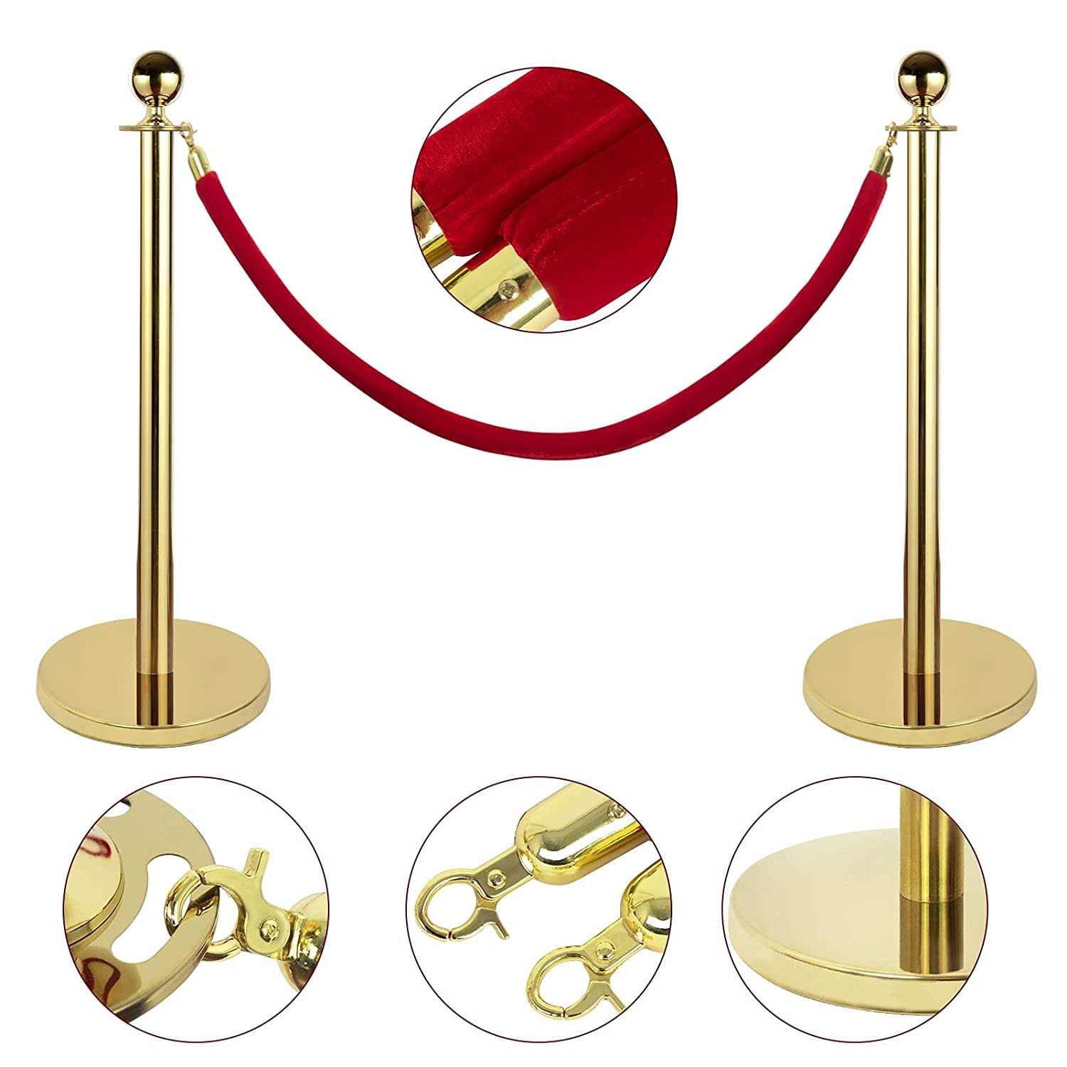YumHome Gold Stanchion Set Stanchion Posts Queue Pole 5FT 1 - Image 5