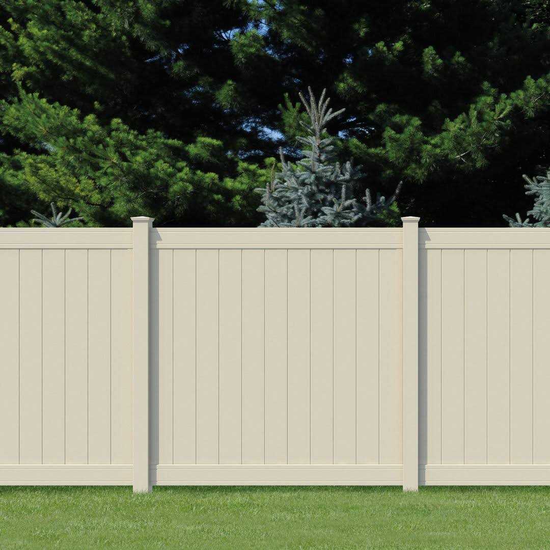 Outdoor Essentials Pro-Series 6 ft. H x 8 ft. W Tan Vinyl Woodbridge Privacy Fence Panel - Image 3