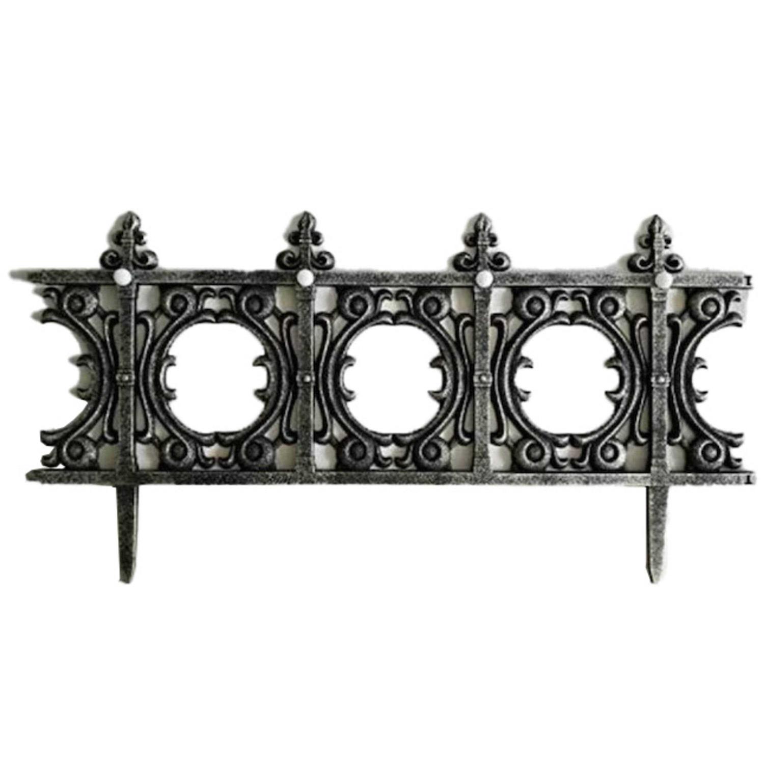 Sunny & Fun 0.4-in x 12-in Wrought Iron Metal Polypropylene Garden Fence Panel SKYHD70242 - Image 4