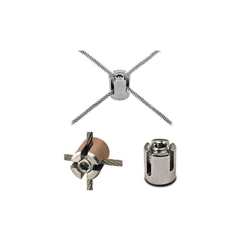 Qinwuwu Stainless Steel Cable Railing Cross Cable Clamps for 1/8 Wire Rope Clips Fitting for Wall Trellis System 20pcs - Image 4