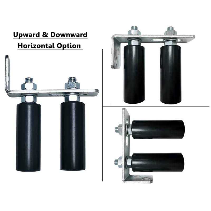 Mageway Universal Slide Gate Guide Roller 4 Black L Rear Post Bracket Adjustable Dual Nylon Rollers Gate Support Assembly for Sliding Rolling Gates - Image 4
