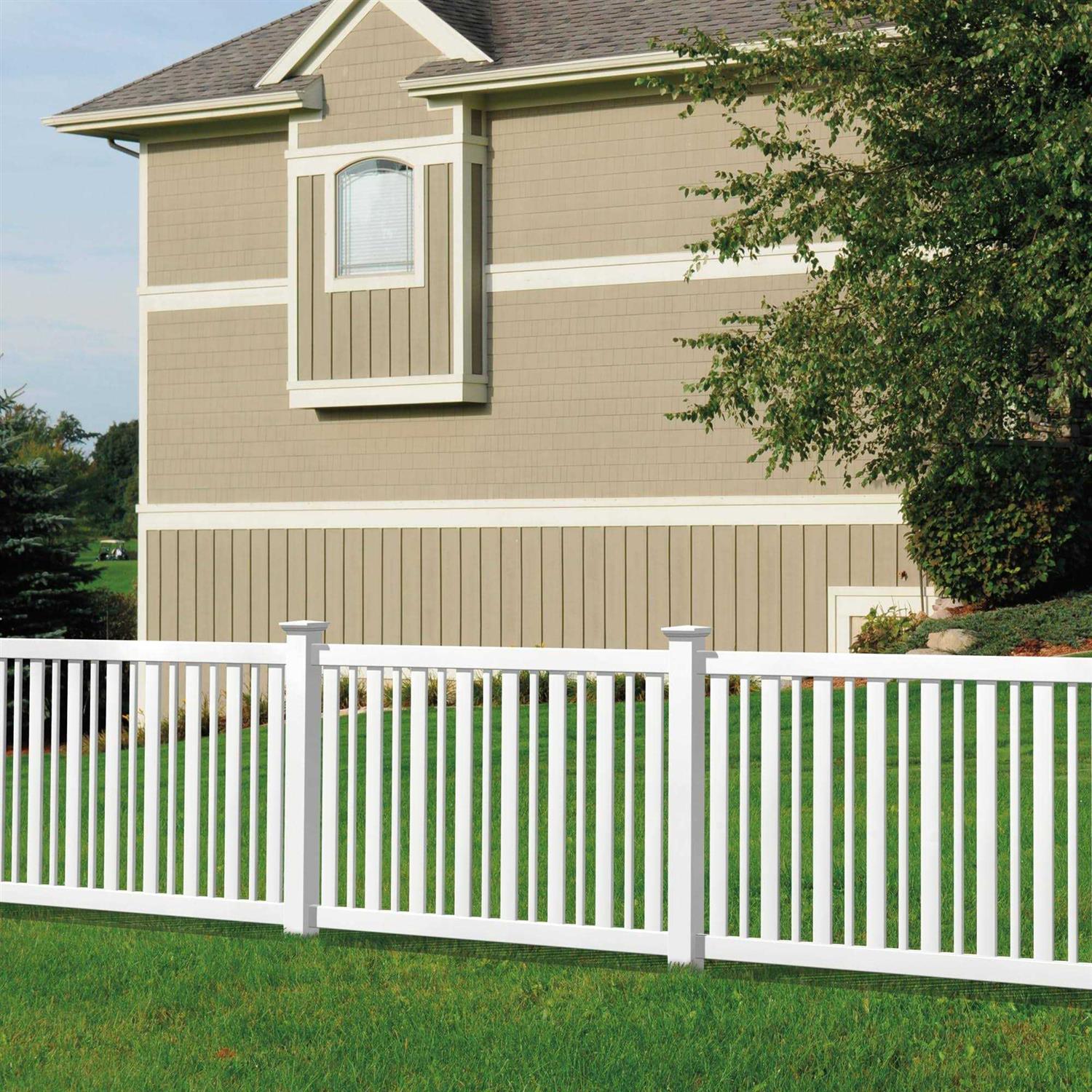 Outdoor Essentials Lafayette 4 ft. x 6 ft. White Vinyl Picket Fence Panel - Image 4