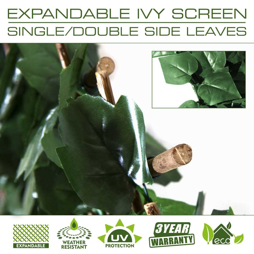 ColourTree Artificial Expandable Double-Sided Ivy Leaf Vines Willow Trellis Privacy Fencing Screen - Image 4