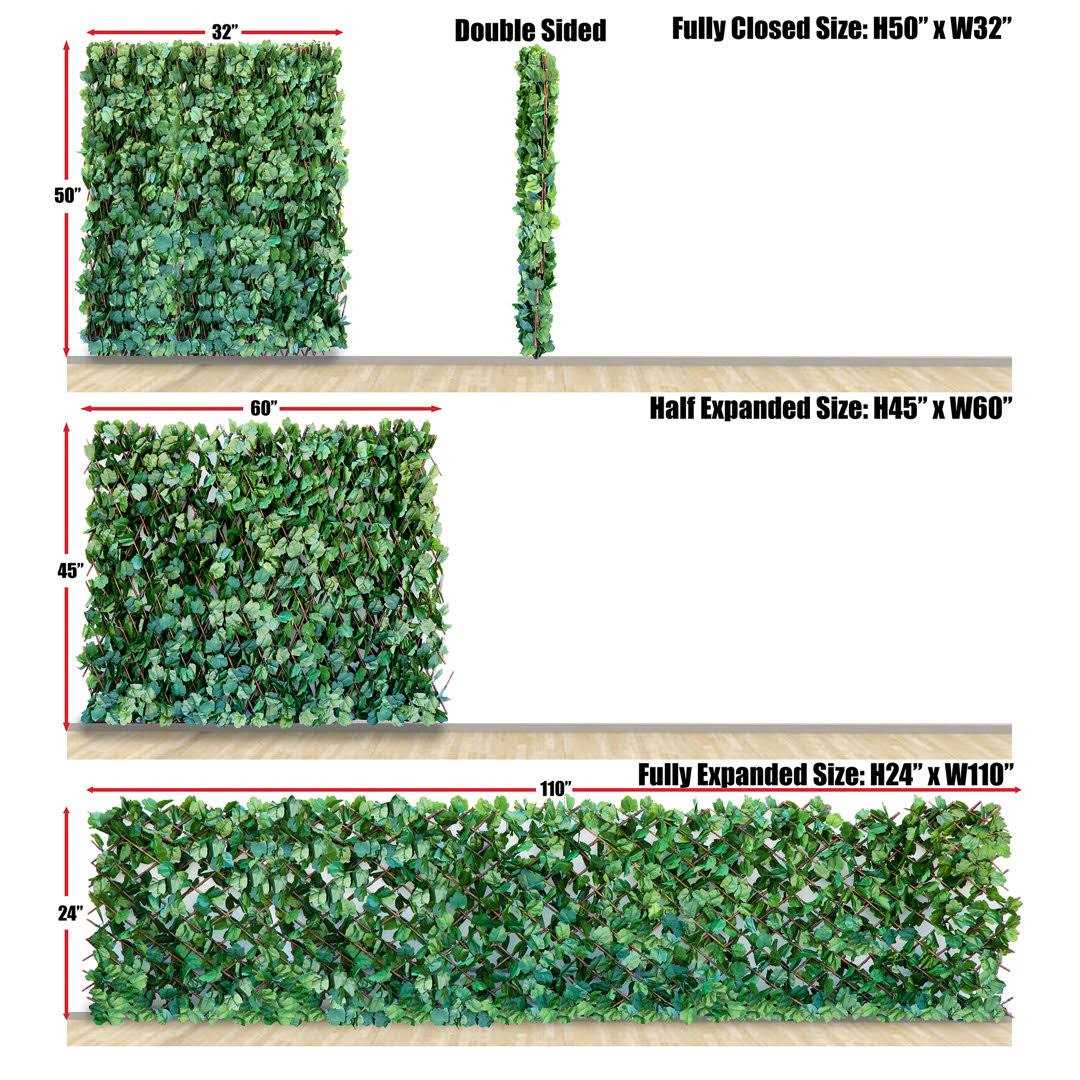 ColourTree Artificial Expandable Double-Sided Ivy Leaf Vines Willow Trellis Privacy Fencing Screen - Image 5