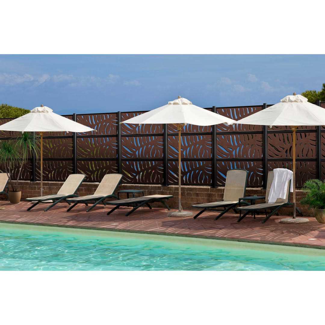 OUTDECO 2 in. x Black Galvanized Steel Fence Post and Welded Base Plate - Image 3