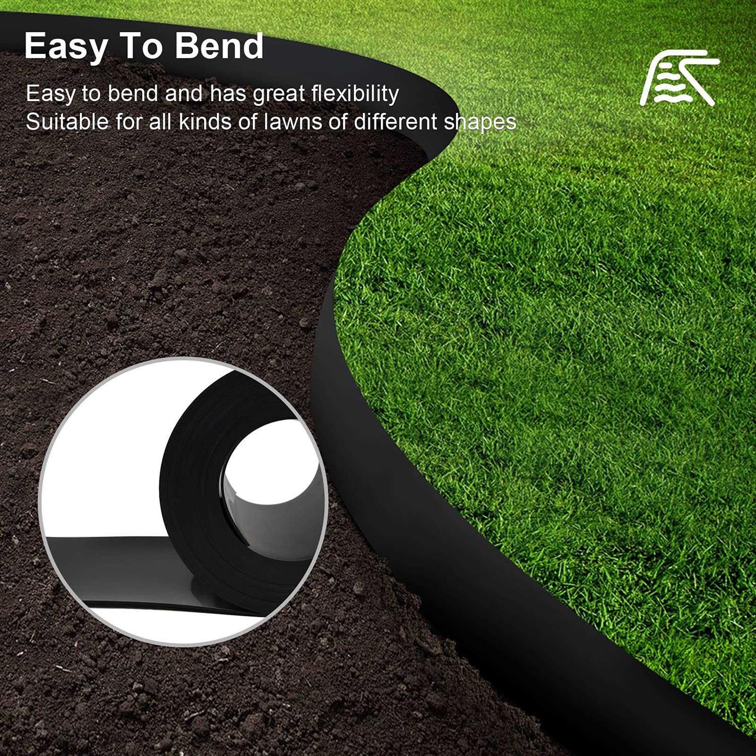 Doniks 12 Gauge Grass Weed Barrier Landscape Edging 10 inch Depth Flexible Border Roll Lawn Landscape Garden Edging for Backyard Driveway - Image 5