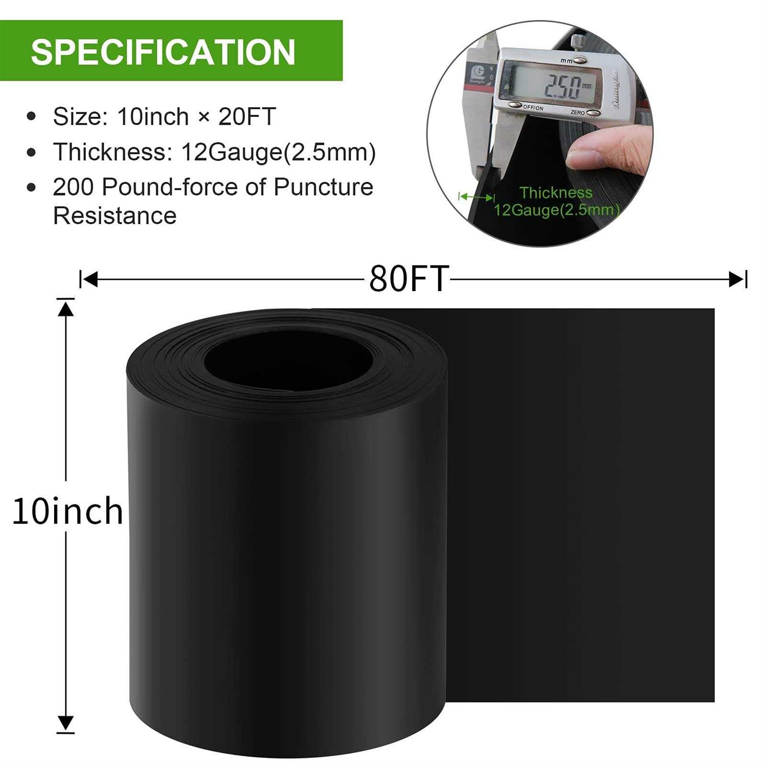 Doniks 12 Gauge Grass Weed Barrier Landscape Edging 10 inch Depth Flexible Border Roll Lawn Landscape Garden Edging for Backyard Driveway - Image 4