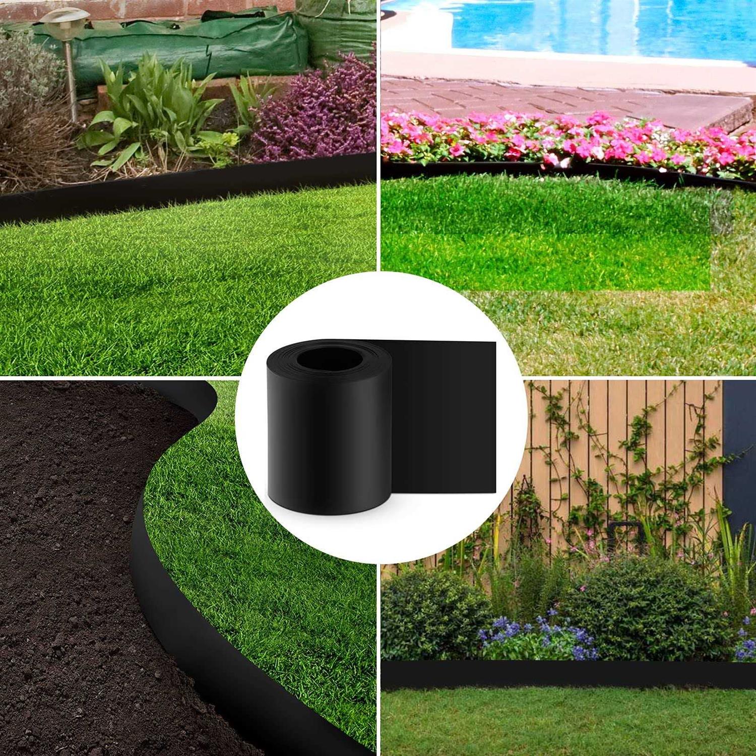 Doniks 12 Gauge Grass Weed Barrier Landscape Edging 10 inch Depth Flexible Border Roll Lawn Landscape Garden Edging for Backyard Driveway - Image 5