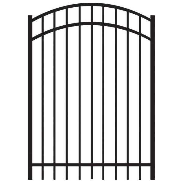 Freedom New Haven H x 4-ft W Black Aluminum Spaced Picket Flat-top Decorative Fence Gate - Image 4
