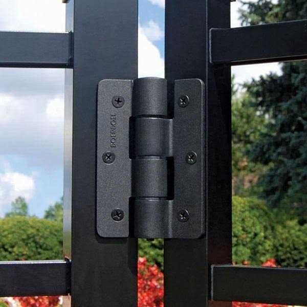 Freedom New Haven H x 4-ft W Black Aluminum Spaced Picket Flat-top Decorative Fence Gate - Image 5