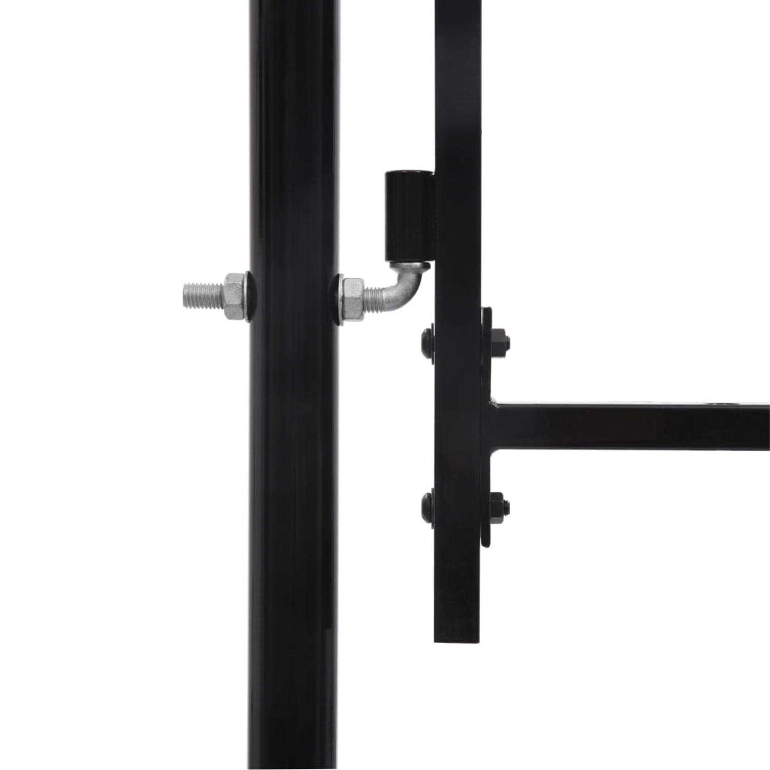 vidaXL Fence Gate Single Door with Spike Top Steel Black - Image 3