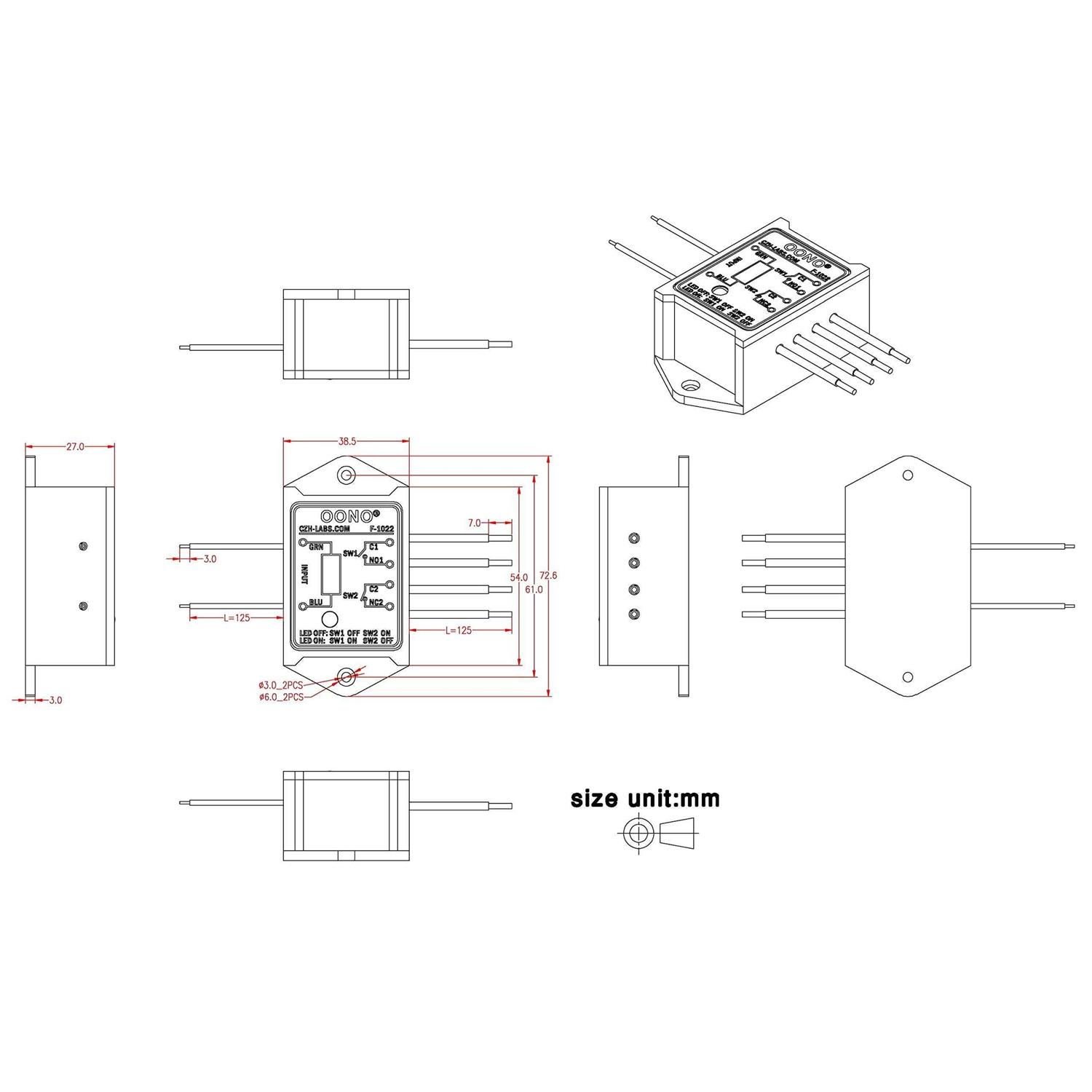 OONO DPST 1NO 1NC 8Amp Power Relay Module - Image 3