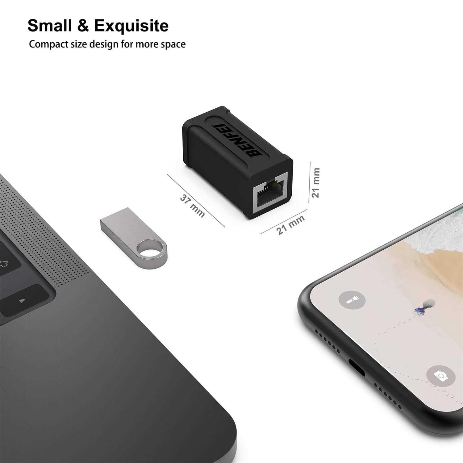 BENFEI RJ45 Inline Coupler Cat7 Cat6 Cat5e Ethernet Coupler Female to Female - Image 3