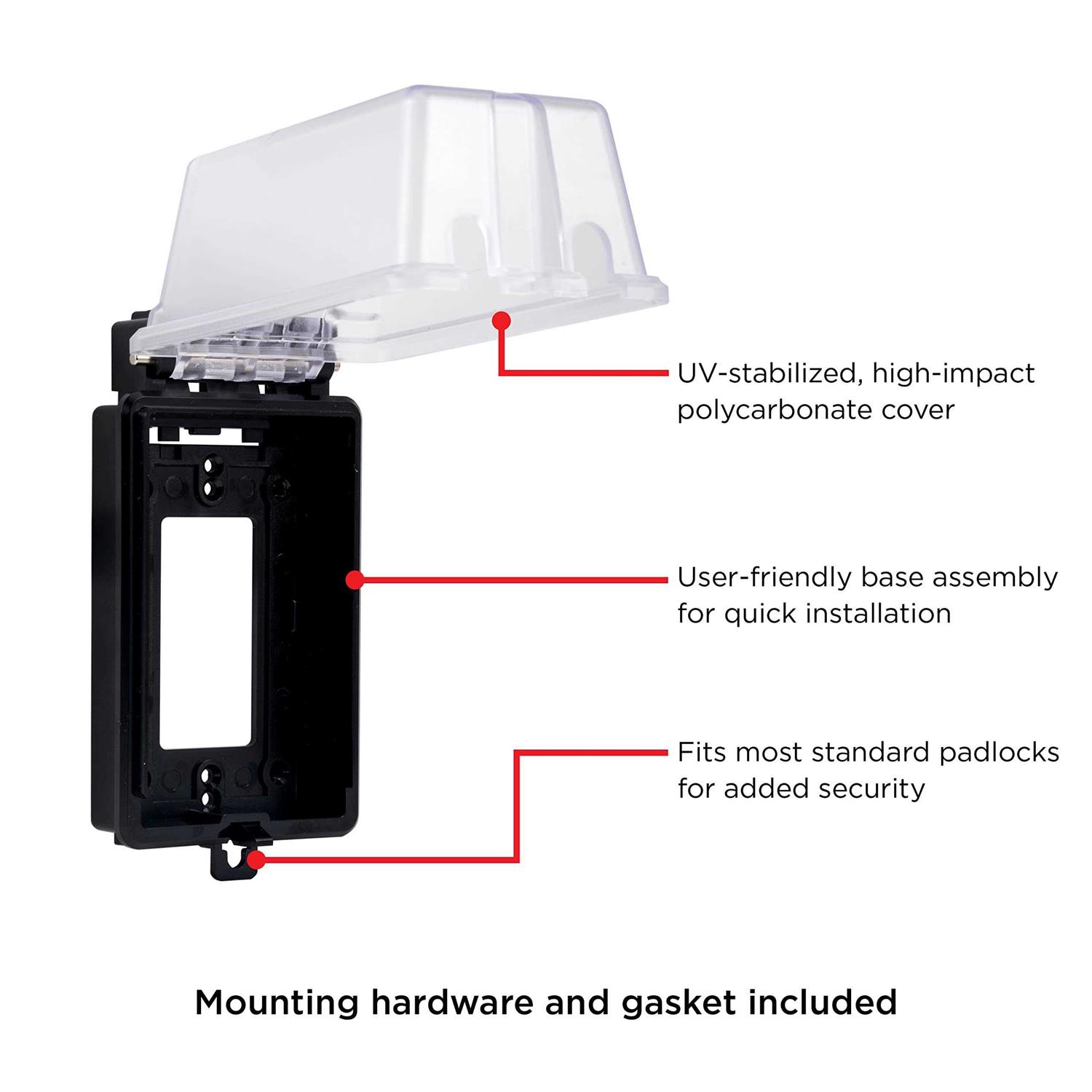 Ultrapro Black Outdoor Electrical Outlet Cover - Image 3