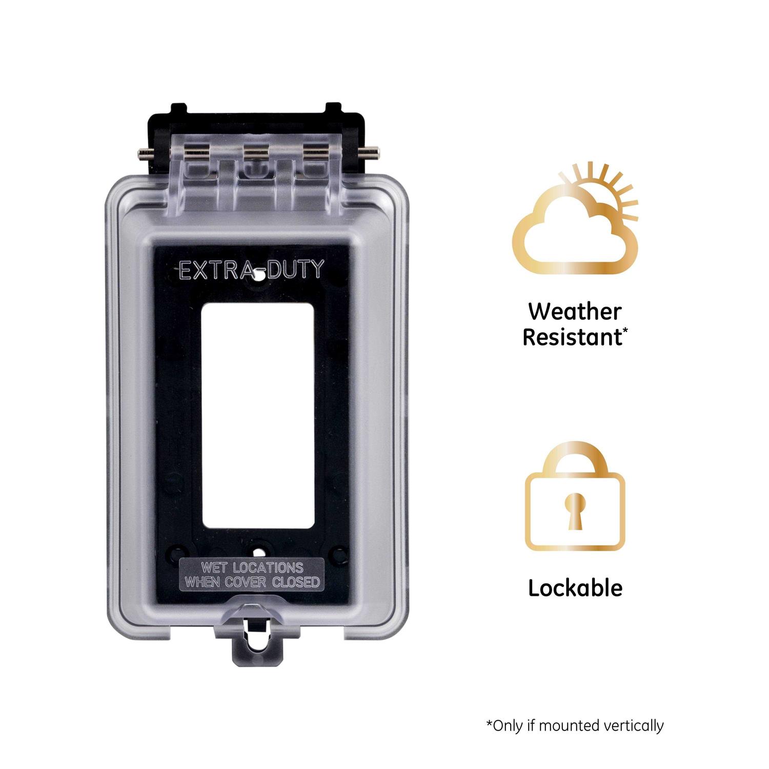 Ultrapro Black Outdoor Electrical Outlet Cover - Image 4