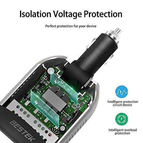 Bestek 150w Power Inverter 12V to 110V Voltage Converter Car Charger Power Adapter with 3.1a Dual USB Charging Ports - Image 4