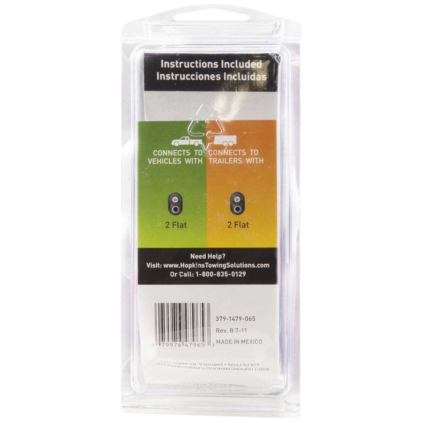 Hopkins 2-polige Flache Verlängerung 30,5 Cm - Korrosionsbeständige Kabelverlängerung